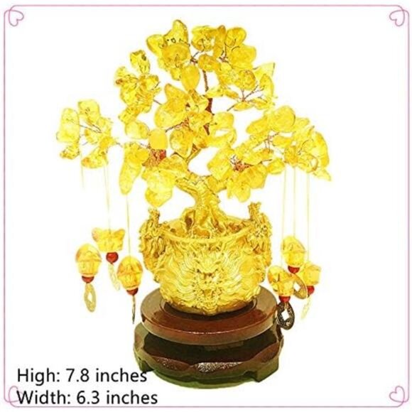 Feng Shui Yellow Crystal Tree/Yellow Crystal Money Tree and Yellow Crystal - Picture 2 of 6